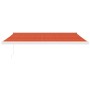 Toldo retráctil aluminio y tela naranja y marrón 4x3 m