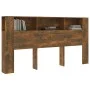 Smoked oak headboard cabinet 200x18.5x104.5 cm by vidaXL, Headboards and footboards - Ref: Foro24-817279, Price: 86,14 €, Dis...