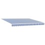 Toldo retráctil aluminio y tela azul y blanco 4x3 m