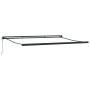 Toldo retráctil aluminio y tela azul y blanco 4x3 m