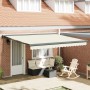 Toldo retráctil aluminio y tela color crema 4x3 m
