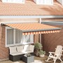 Toldo retráctil aluminio y tela blanco y amarillo 3x2,5 m