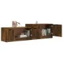 TV stand made of smoked oak plywood, measuring 158.5x36x45cm. by vidaXL, TV Furniture - Ref: Foro24-817123, Price: 73,69 €, D...