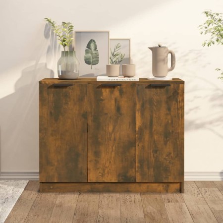 Anrichte aus geräuchertem eichenfarbigem Sperrholz 90,5x30x70 cm von vidaXL, Sideboards - Ref: Foro24-817024, Preis: 66,90 €,...