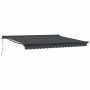 Toldo retráctil aluminio y tela gris antracita 4x3 m