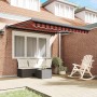 Toldo retráctil aluminio y tela naranja y marrón 3x2,5 m