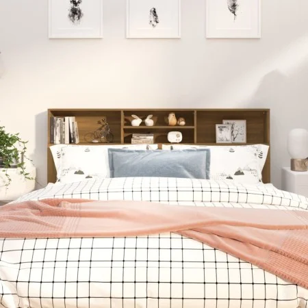 Mueble cabecero color marrón roble 180x19x103,5 cm de vidaXL, Cabeceros y pies de cama - Ref: Foro24-817257, Precio: 96,22 €,...