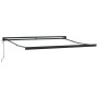 Toldo retráctil aluminio y tela naranja y marrón 3x2,5 m