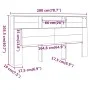 Möbel mit Kopfteil in Sonoma-Grau, 200 x 19 x 103,5 cm von vidaXL, Kopf- und Fußteile - Ref: Foro24-817259, Preis: 74,38 €, R...