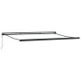 Toldo retráctil aluminio y tela naranja y marrón 4,5x3 m
