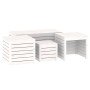 Juego de cajas de jardín 4 piezas madera maciza de pino blanco