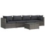 5-teiliges Gartensofa-Set mit grauen Polstern aus synthetischem Rattan. von vidaXL, Gartensets - Ref: Foro24-3101437, Preis: ...