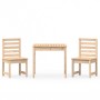 Mesa y sillas de jardín 3 piezas madera maciza de pino
