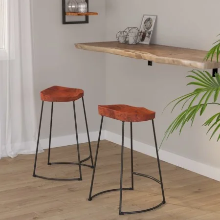 Gavin Barhocker 2 Stück aus massivem Mangoholz 45x40x63 cm von vidaXL, Küchenhocker - Ref: Foro24-344915, Preis: 98,54 €, Rab...