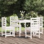 Juego de comedor de jardín 5 piezas madera maciza pino blanco