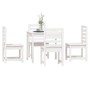 Juego de comedor de jardín 5 piezas madera maciza pino blanco