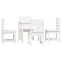 Juego de comedor de jardín 5 piezas madera maciza pino blanco