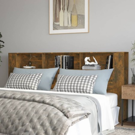 Mueble cabecero color roble ahumado 220x18,5x104,5 cm de vidaXL, Cabeceros y pies de cama - Ref: Foro24-817282, Precio: 78,57...