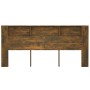Mueble cabecero color roble ahumado 220x18,5x104,5 cm de vidaXL, Cabeceros y pies de cama - Ref: Foro24-817282, Precio: 78,57...