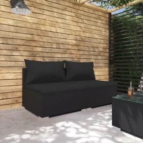 2-piece garden furniture set and black synthetic rattan cushions by vidaXL, Garden sets - Ref: Foro24-3101392, Price: 186,09 ...