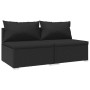 Set de muebles de jardín 2 pzas y cojines ratán sintético negro de vidaXL, Conjuntos de jardín - Ref: Foro24-3101392, Precio:...