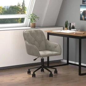 Drehbarer Bürostuhl aus hellgrauem Samt von vidaXL, Bürostühle - Ref: Foro24-344867, Preis: 80,65 €, Rabatt: %