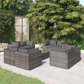 9-teiliges Gartenmöbel-Set und graue synthetische Rattankissen von vidaXL, Gartensets - Ref: Foro24-3101565, Preis: 1,00 €, R...