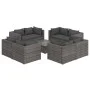 Set de muebles de jardín 9 pzas y cojines ratán sintético gris de vidaXL, Conjuntos de jardín - Ref: Foro24-3101565, Precio: ...
