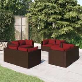 Set of 8-piece garden sofas and brown synthetic rattan cushions by vidaXL, Garden sets - Ref: Foro24-3101555, Price: 814,03 €...