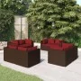 Gartensofa 8 Stück und Kissen aus braunem synthetischem Rattan von vidaXL, Gartensets - Ref: Foro24-3101555, Preis: 815,02 €,...