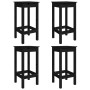 Set de mesa y taburetes altos jardín 5 piezas madera pino negro