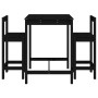Set de mesa y taburetes altos jardín 3 pzas madera pino negro