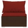 Set muebles de jardín 2 piezas y cojines ratán sintético marrón de vidaXL, Conjuntos de jardín - Ref: Foro24-3101395, Precio:...