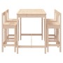 Mesa y taburetes altos jardín 5 piezas madera maciza de pino
