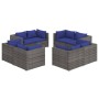 8-teiliges Gartensofa-Set und graue synthetische Rattankissen von vidaXL, Gartensets - Ref: Foro24-3101558, Preis: 729,15 €, ...