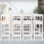 Mesa y taburetes altos jardín 9 pzas madera maciza pino blanco