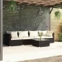 Gartensofa-Set 5 Stück und Kissen synthetischen Rattan schwarz von vidaXL, Gartensets - Ref: Foro24-3101431, Preis: 414,41 €,...