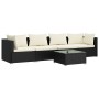 5-piece garden sofa set with black synthetic rattan cushions by vidaXL, Garden sets - Ref: Foro24-3101431, Price: 463,72 €, D...