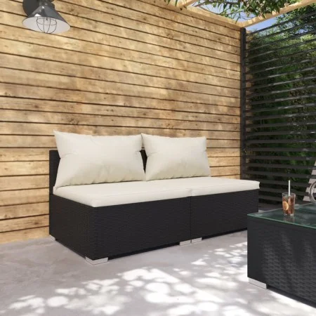 2-piece garden furniture set and black synthetic rattan cushions by vidaXL, Garden sets - Ref: Foro24-3101391, Price: 171,51 ...