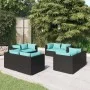8-teiliges Gartenmöbel-Set und schwarze synthetische Rattankissen von vidaXL, Gartensets - Ref: Foro24-3101553, Preis: 910,38...