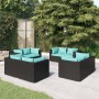 8-teiliges Gartenmöbel-Set und schwarze synthetische Rattankissen von vidaXL, Gartensets - Ref: Foro24-3101553, Preis: 946,55...