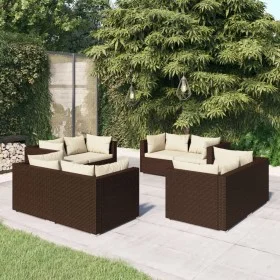 8-teiliges Gartenmöbel-Set und braune synthetische Rattankissen von vidaXL, Gartensets - Ref: Foro24-3101554, Preis: 849,42 €...