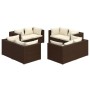 8-piece garden furniture set and brown synthetic rattan cushions by vidaXL, Garden sets - Ref: Foro24-3101554, Price: 867,72 ...