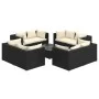 9-teiliges Gartenmöbel-Set und schwarze synthetische Rattankissen von vidaXL, Gartensets - Ref: Foro24-3101559, Preis: 910,33...