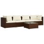 5-piece garden sofa set and brown synthetic rattan cushions by vidaXL, Garden sets - Ref: Foro24-3101434, Price: 410,00 €, Di...