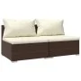 Set muebles de jardín 2 piezas y cojines ratán sintético marrón de vidaXL, Conjuntos de jardín - Ref: Foro24-3101394, Precio:...