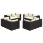 8-teiliges Gartenmöbel-Set und schwarze synthetische Rattankissen von vidaXL, Gartensets - Ref: Foro24-3101551, Preis: 868,36...