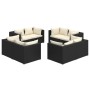 8-teiliges Gartenmöbel-Set und schwarze synthetische Rattankissen von vidaXL, Gartensets - Ref: Foro24-3101551, Preis: 795,21...