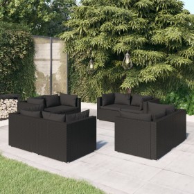 8-teiliges Gartenmöbel-Set und schwarze synthetische Rattankissen von vidaXL, Gartensets - Ref: Foro24-3101552, Preis: 912,41...