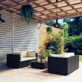 5-piece garden furniture set and black synthetic rattan cushions by vidaXL, Garden sets - Ref: Foro24-3101479, Price: 443,69 ...